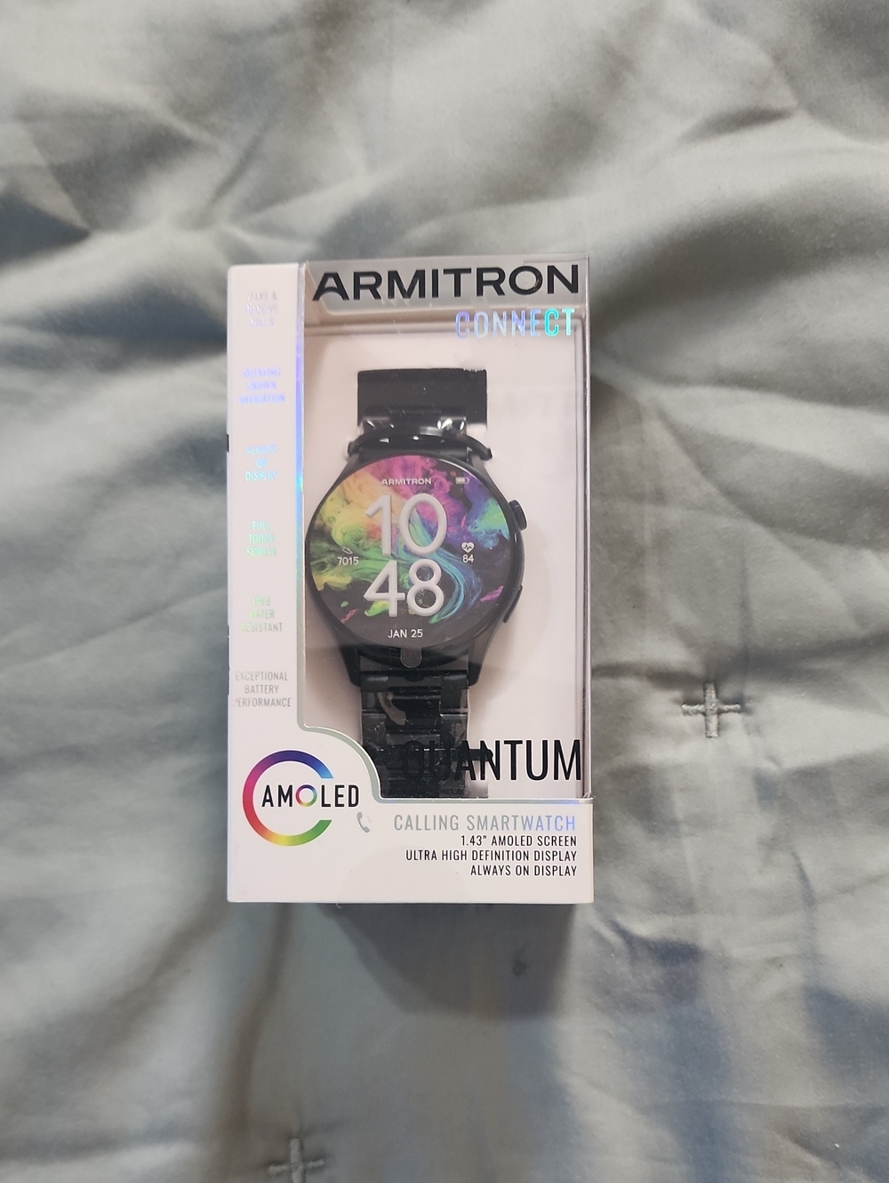 Armitron Black Smartwatch with Colorful AMOLED Display